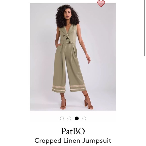 PatBO khaki green cropped jumpsuit, NWT - Picture 2 of 9